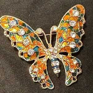Butterfly Rhinestones Pin
